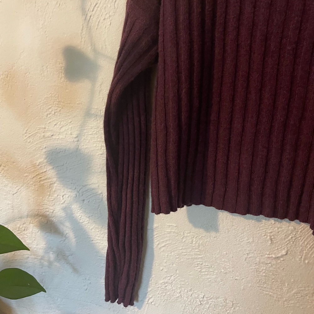 Madewell Deep Purple Knit Ribbed Long Sweater - Picture 2 of 7